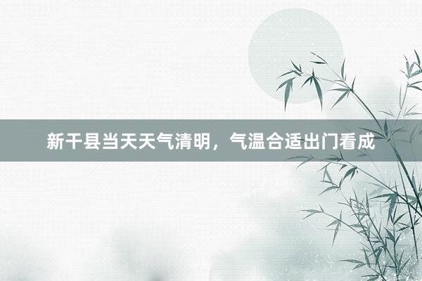 新干县当天天气清明，气温合适出门看成